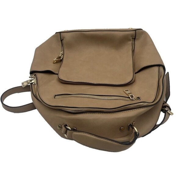 INC Kolleene Large Dome Backpack - Camel - Gold New (Missing 1 Zipper Pull Tab) - Picture 5 of 7